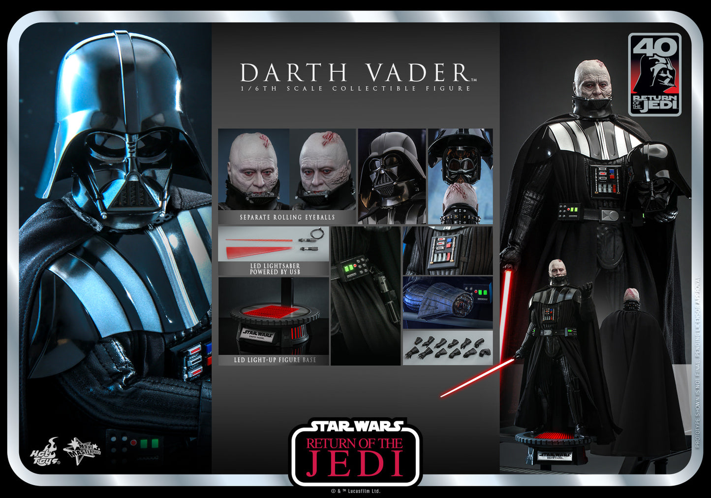 Hot Toys Star Wars Episode Vi: Return Of The Jedi™ Darth Vader™ 1/6th Scale Collectible Figure (Regular Version) MMS699