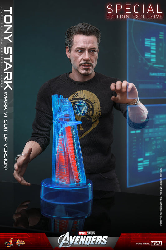 Hot Toys “The Avengers” – Tony Stark (Mark VII Suit Up Version) 1:6 Scale Collectible Figure (Special Edition - Stark Tower Hologram) MMS718B