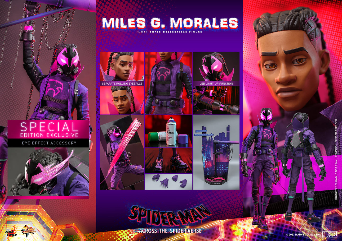 Hot Toys Spider-man: Across The Spider-verse - 1:6 Scale Miles G. Morales Collectible Figure MMS725 ( Standard Edition)