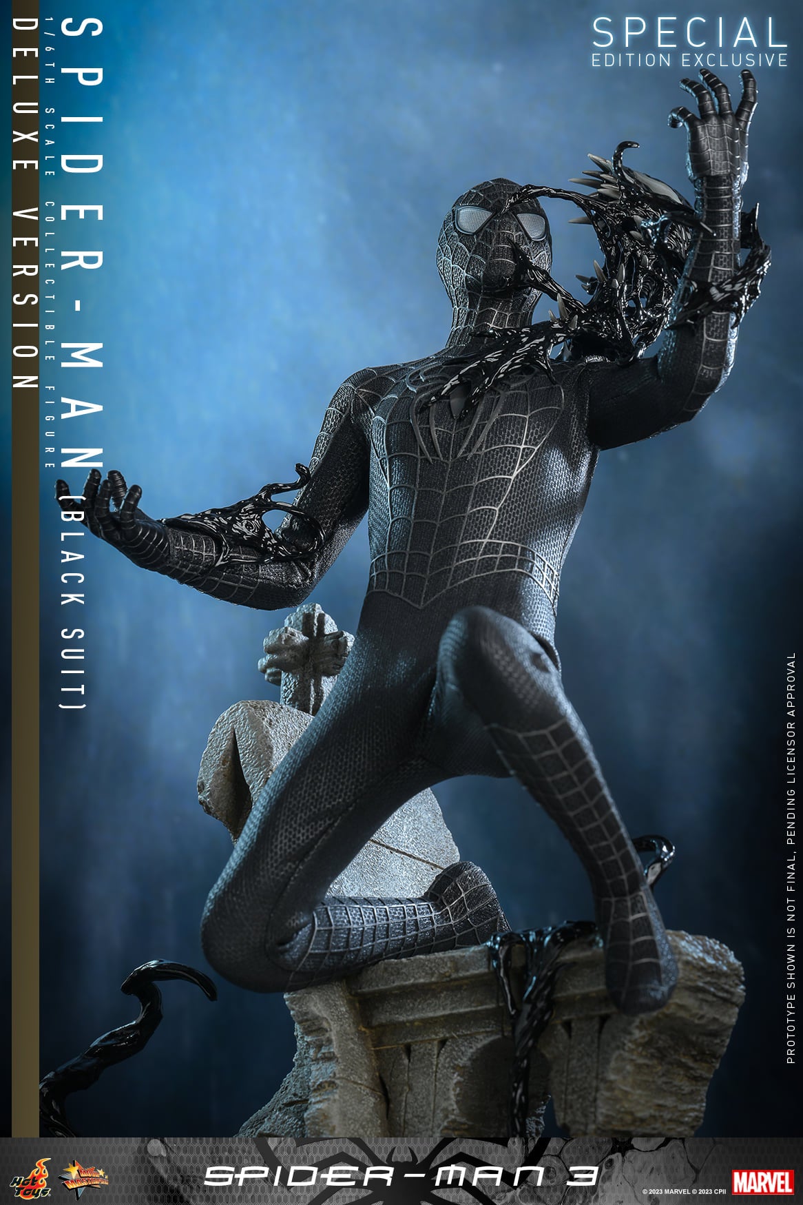 Hot Toys Spider-man 3 - 1:6 Scale Spider-Man (Black Suit) Collectible Figure (Deluxe Version) (Standard  Edition) - MMS728