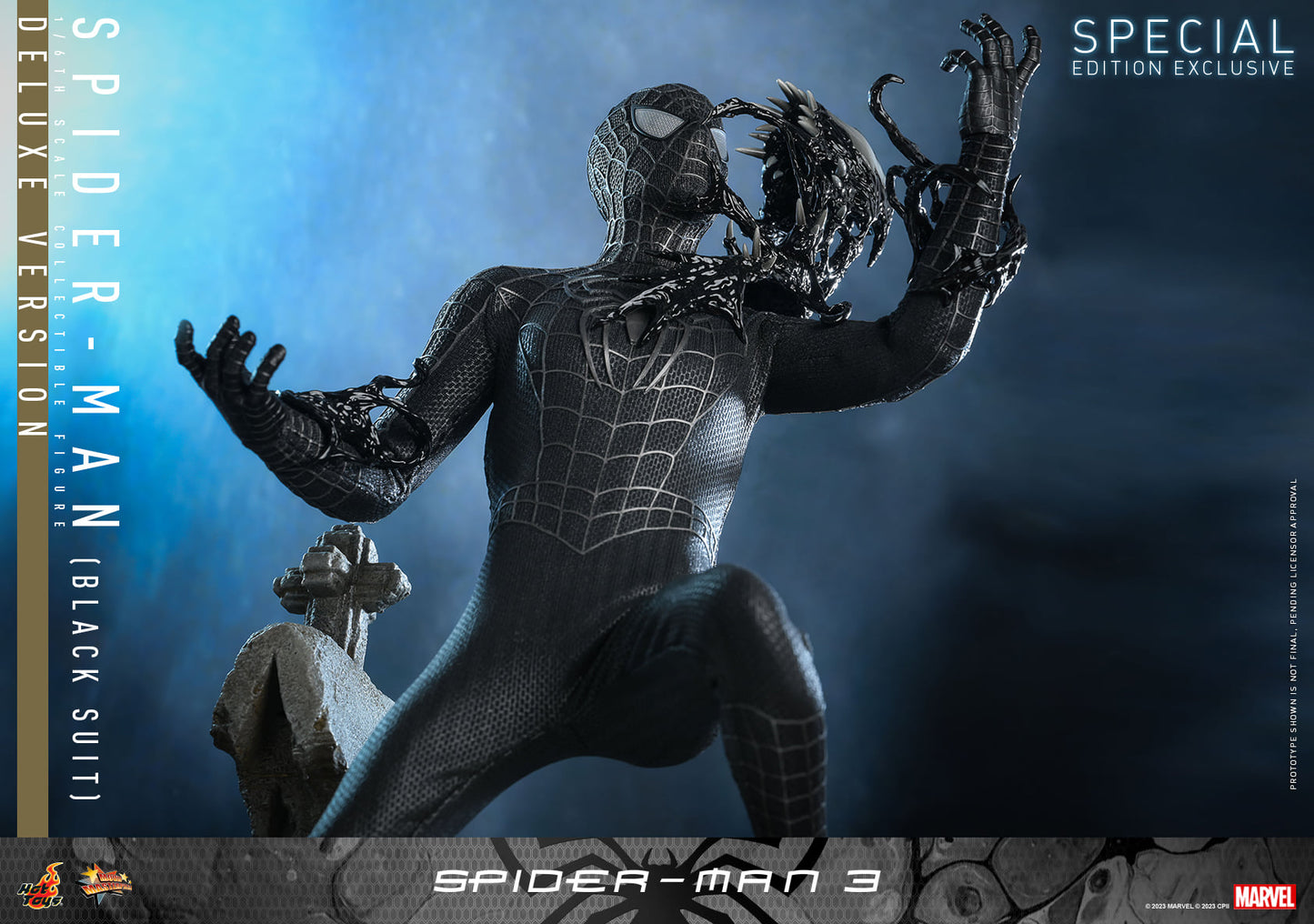 Hot Toys Spider-man 3 - 1:6 Scale Spider-Man (Black Suit) Collectible Figure (Deluxe Version) (Standard  Edition) - MMS728