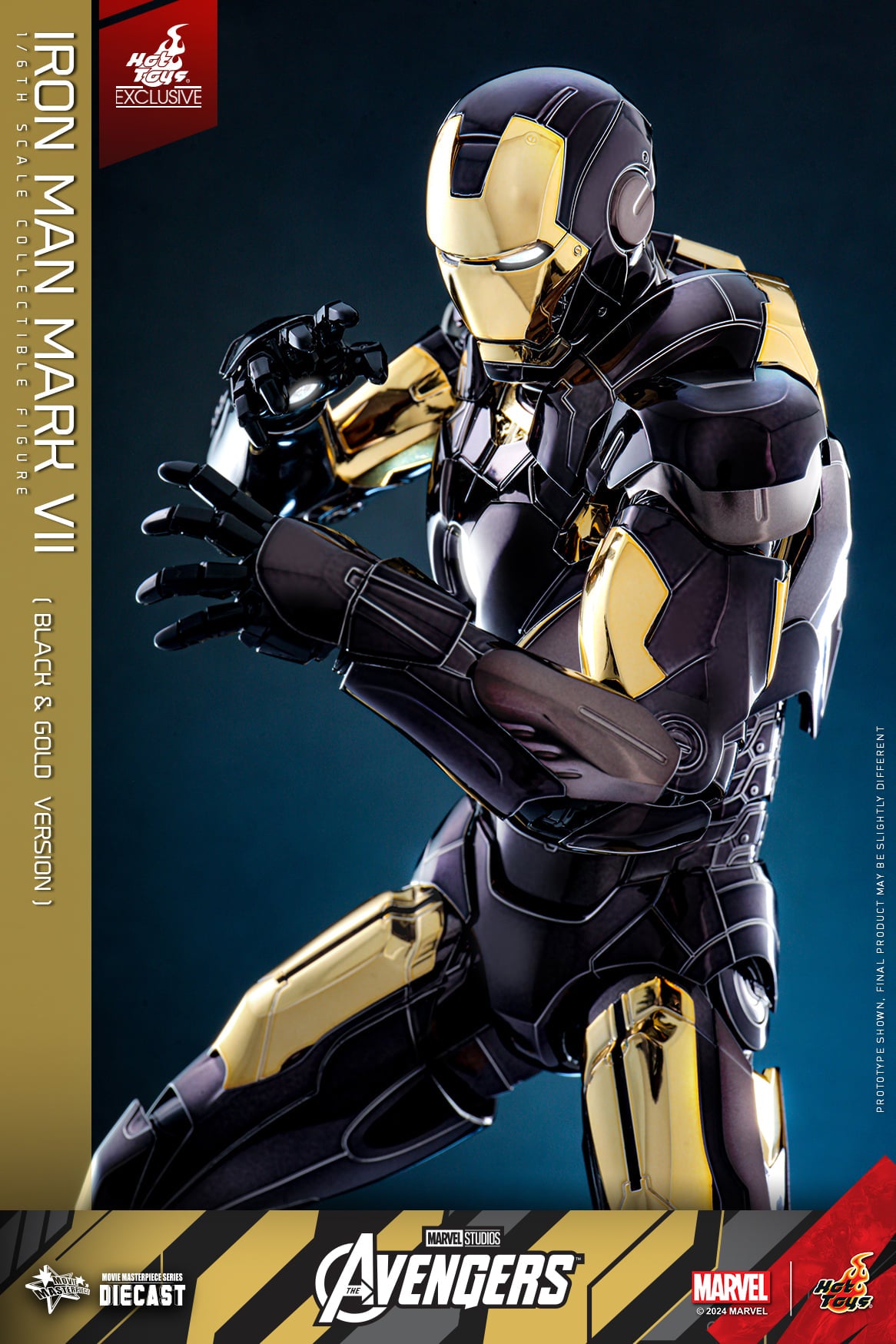 Hot toys The Avengers - 1/6th scale Iron Man Mark VII (Black and Gold Version) Collectible Figure MMS741