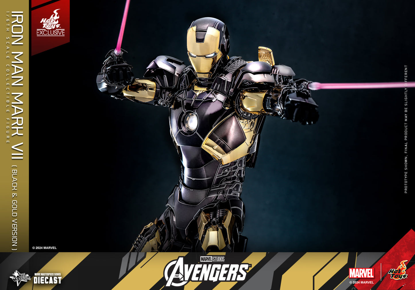 Hot toys The Avengers - 1/6th scale Iron Man Mark VII (Black and Gold Version) Collectible Figure MMS741