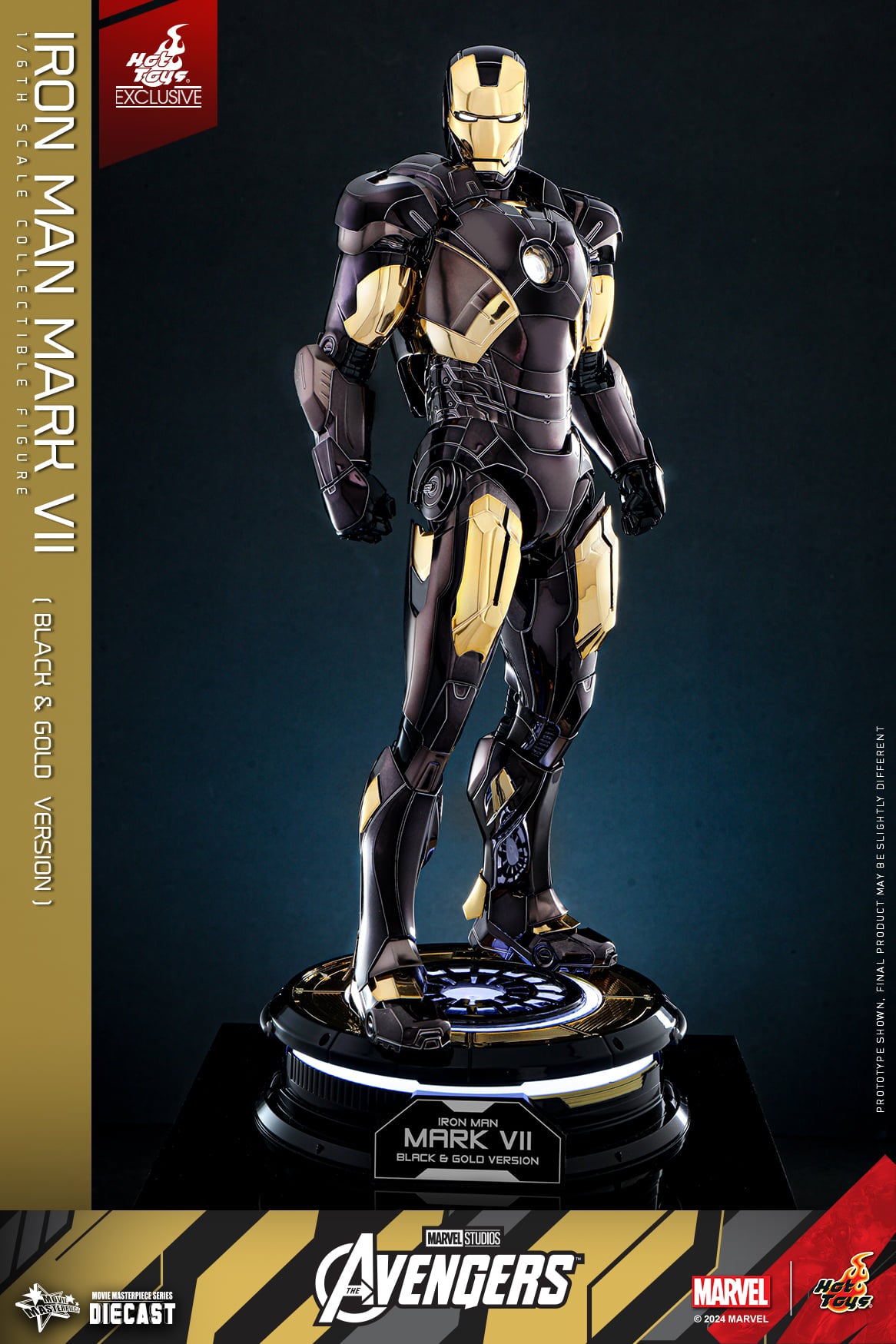 Hot toys The Avengers - 1/6th scale Iron Man Mark VII (Black and Gold Version) Collectible Figure MMS741