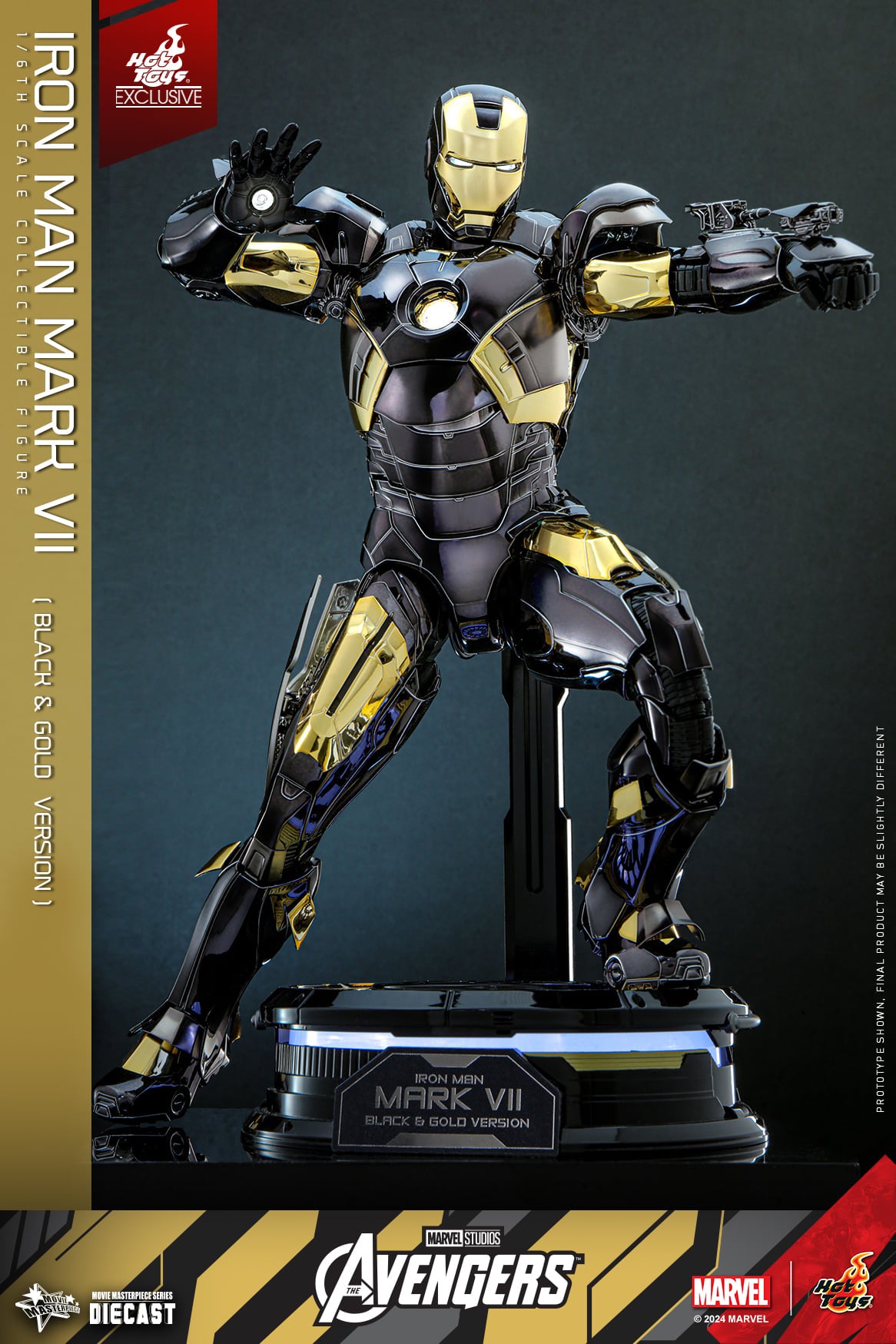 Hot toys The Avengers - 1/6th scale Iron Man Mark VII (Black and Gold Version) Collectible Figure MMS741