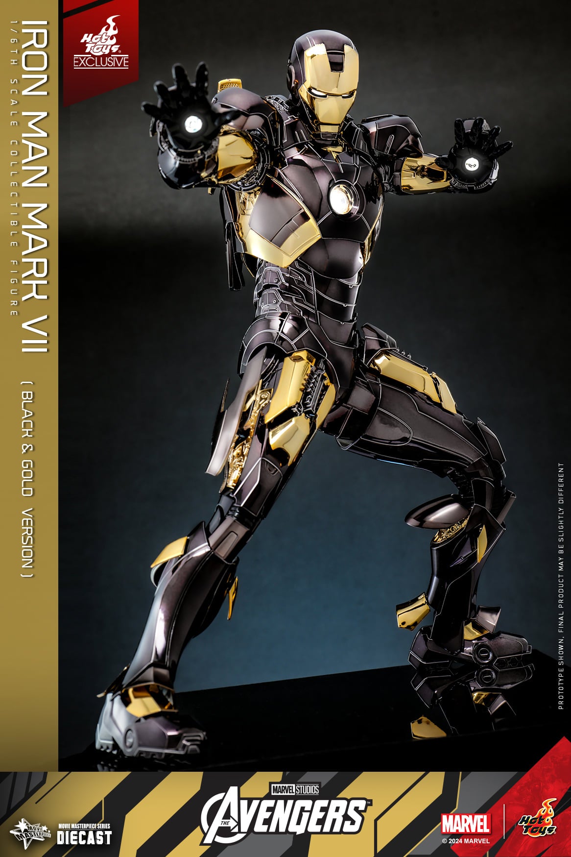 Hot toys The Avengers - 1/6th scale Iron Man Mark VII (Black and Gold Version) Collectible Figure MMS741