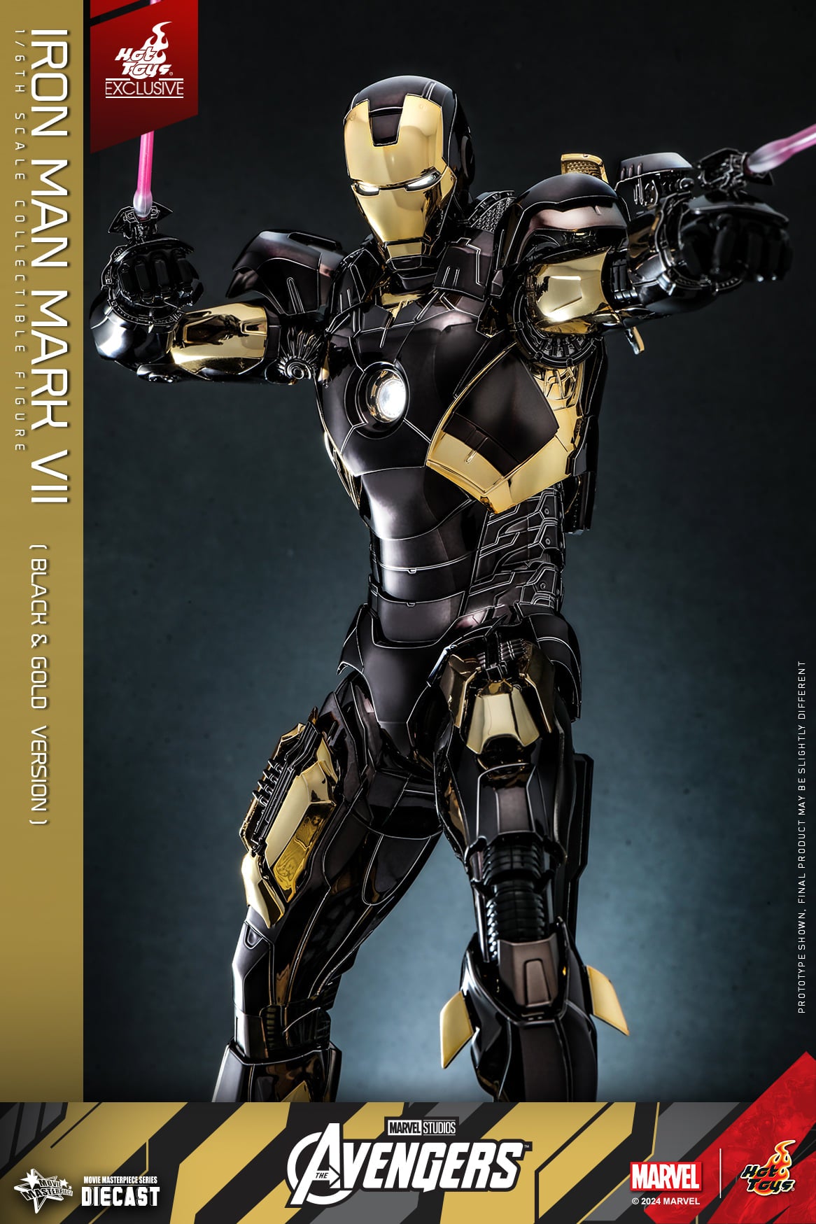 Hot toys The Avengers - 1/6th scale Iron Man Mark VII (Black and Gold Version) Collectible Figure MMS741