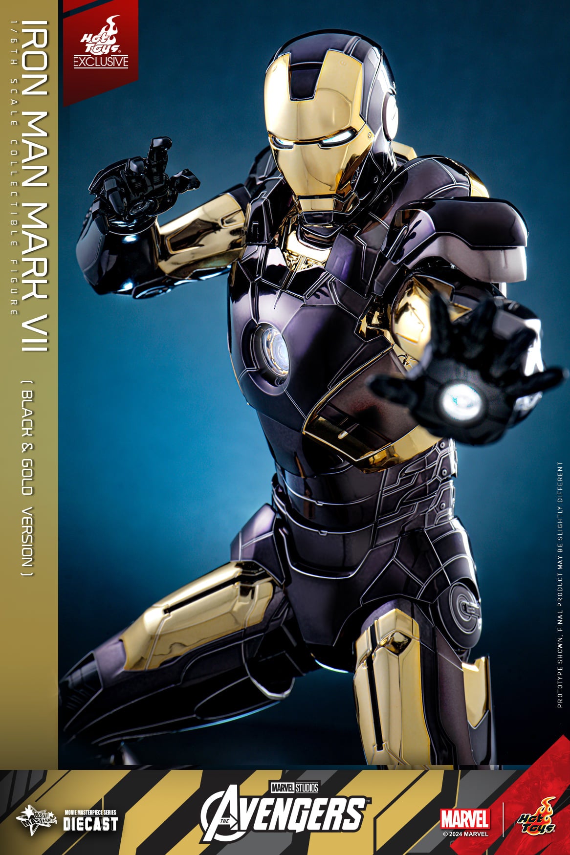 Hot toys The Avengers - 1/6th scale Iron Man Mark VII (Black and Gold Version) Collectible Figure MMS741