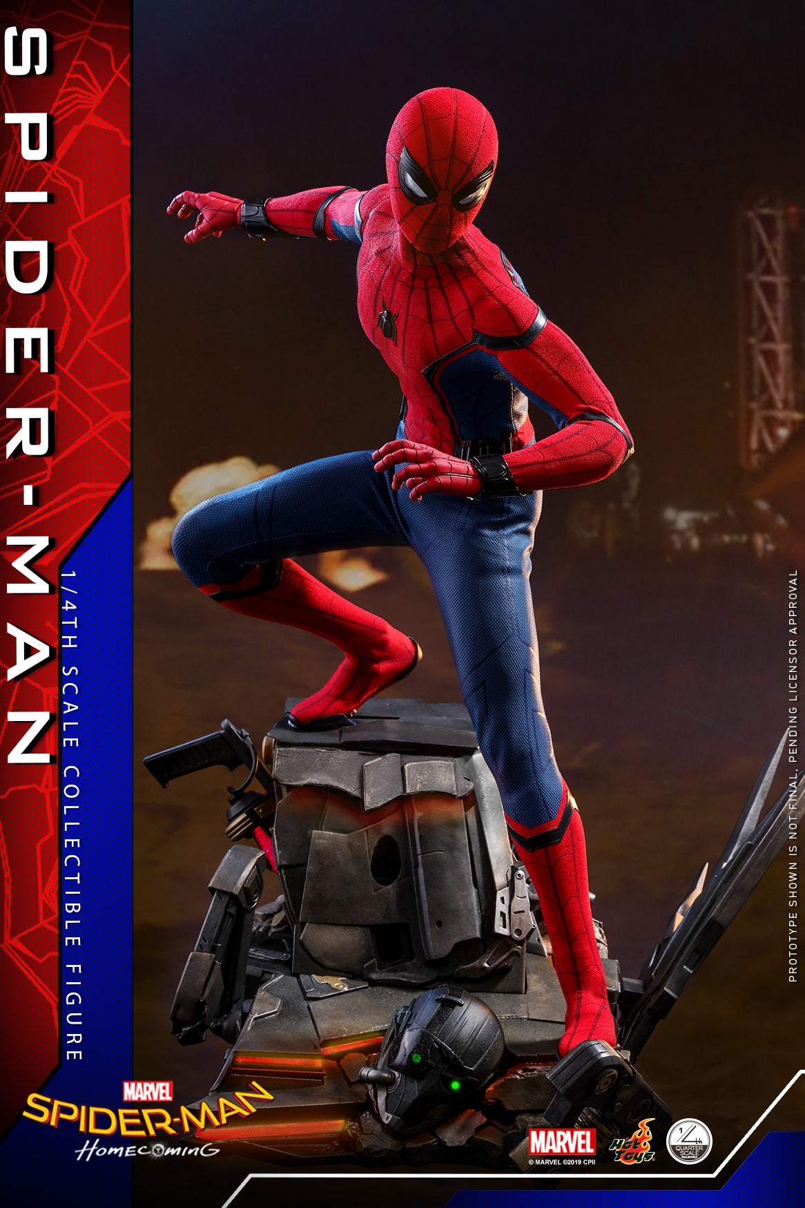 Hot Toys Spider-Man: Homecoming - Spider-Man 1/4th scale QS014 (Normal Version)(Standard Edition)(Without Bonus Accessory :One (1) hologram panel)