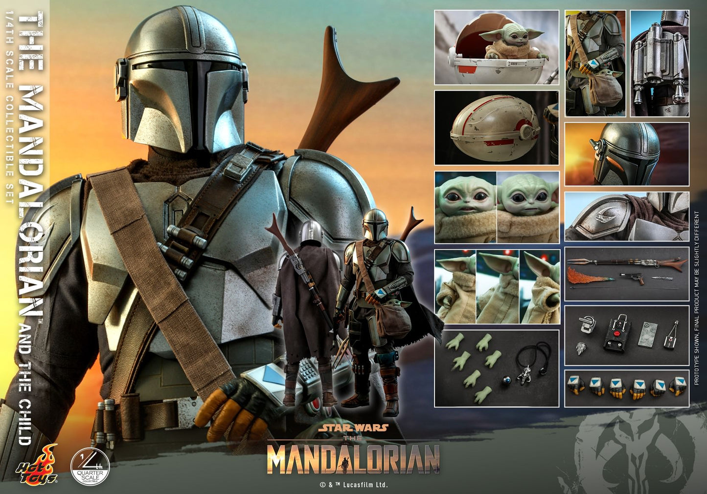 Hot Toys Star Wars™ The Mandalorian™ - 1/4th scale The Mandalorian &amp; The Child Collectible Set (Standard Version) QS016