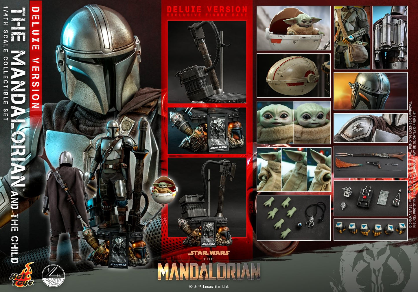 Hot Toys Star Wars™ The Mandalorian™ - 1/4th scale The Mandalorian &amp; The Child Collectible Set (Deluxe Version) QS017