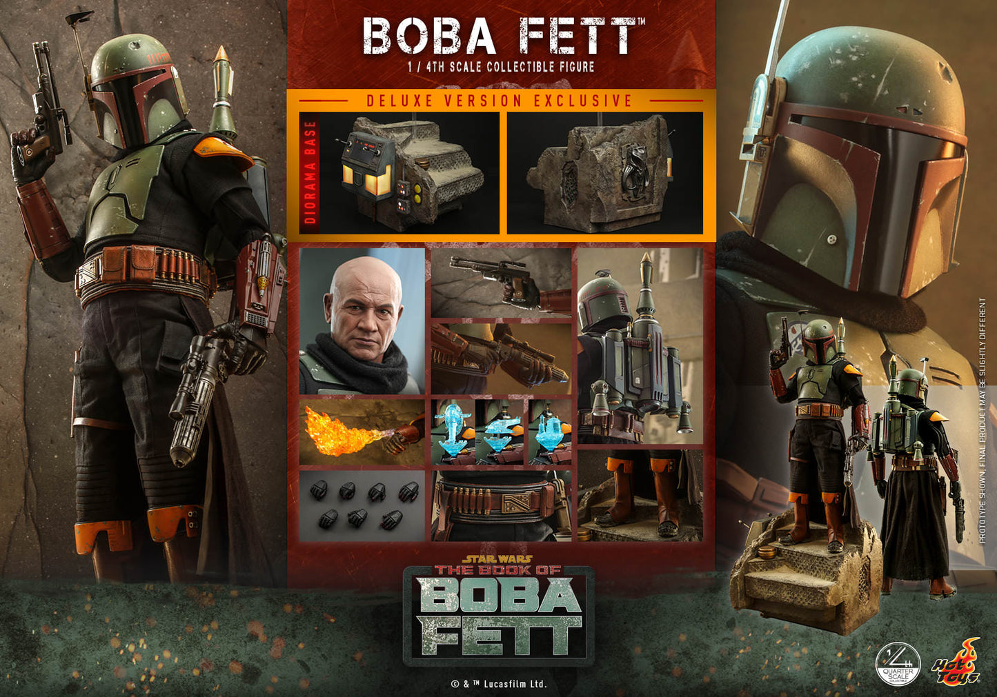 Hot Toys Star Wars : The Book Of Boba Fett - Boba Fett™ 1:4 Scale Collectible Figure (Deluxe Version) QS023