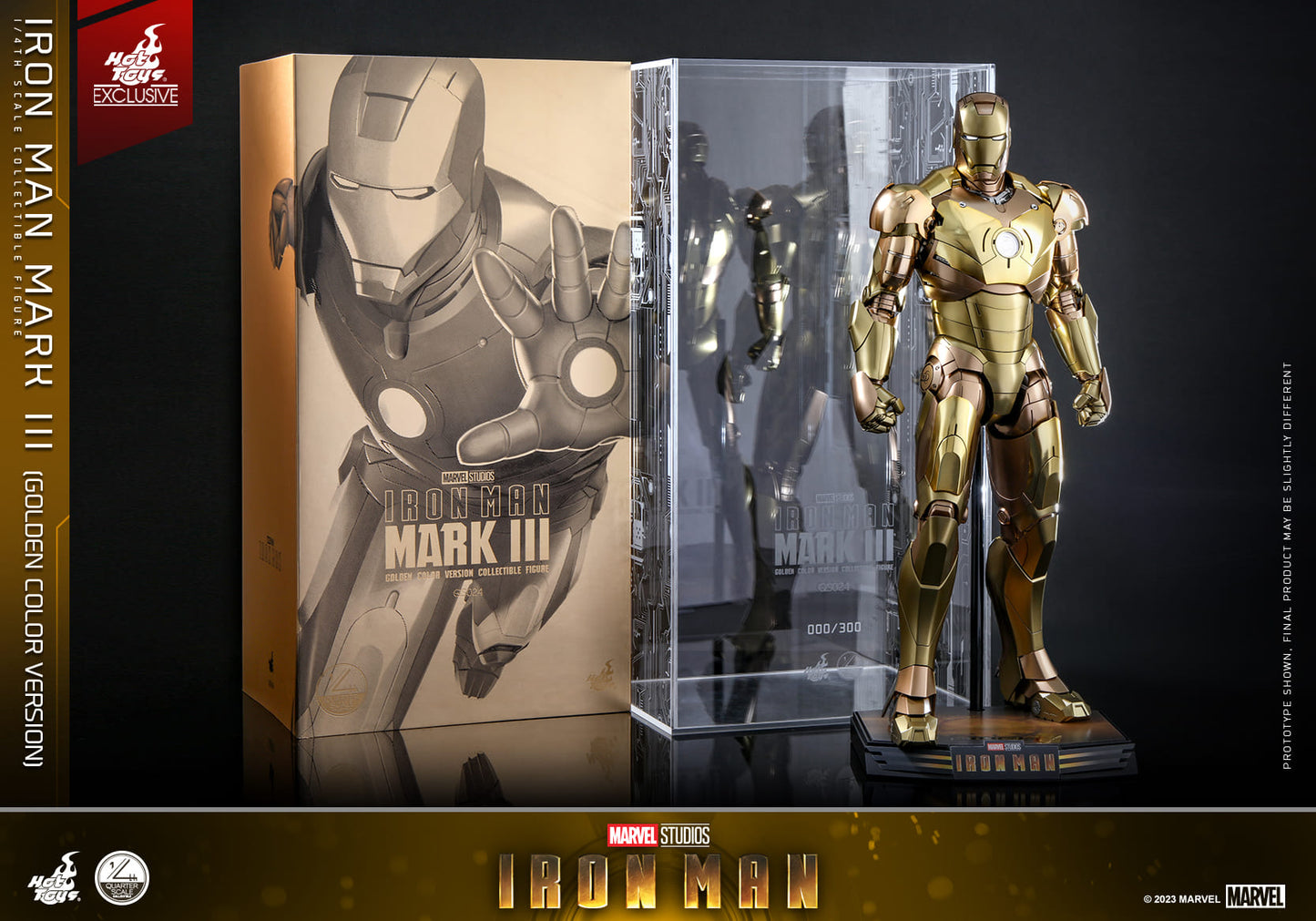 Hot Toys "Iron Man" - Iron Man Mark III (Golden Color Version) 1:4 Scale Collectible Figure (Worldwide 300PCS Limited) QS024