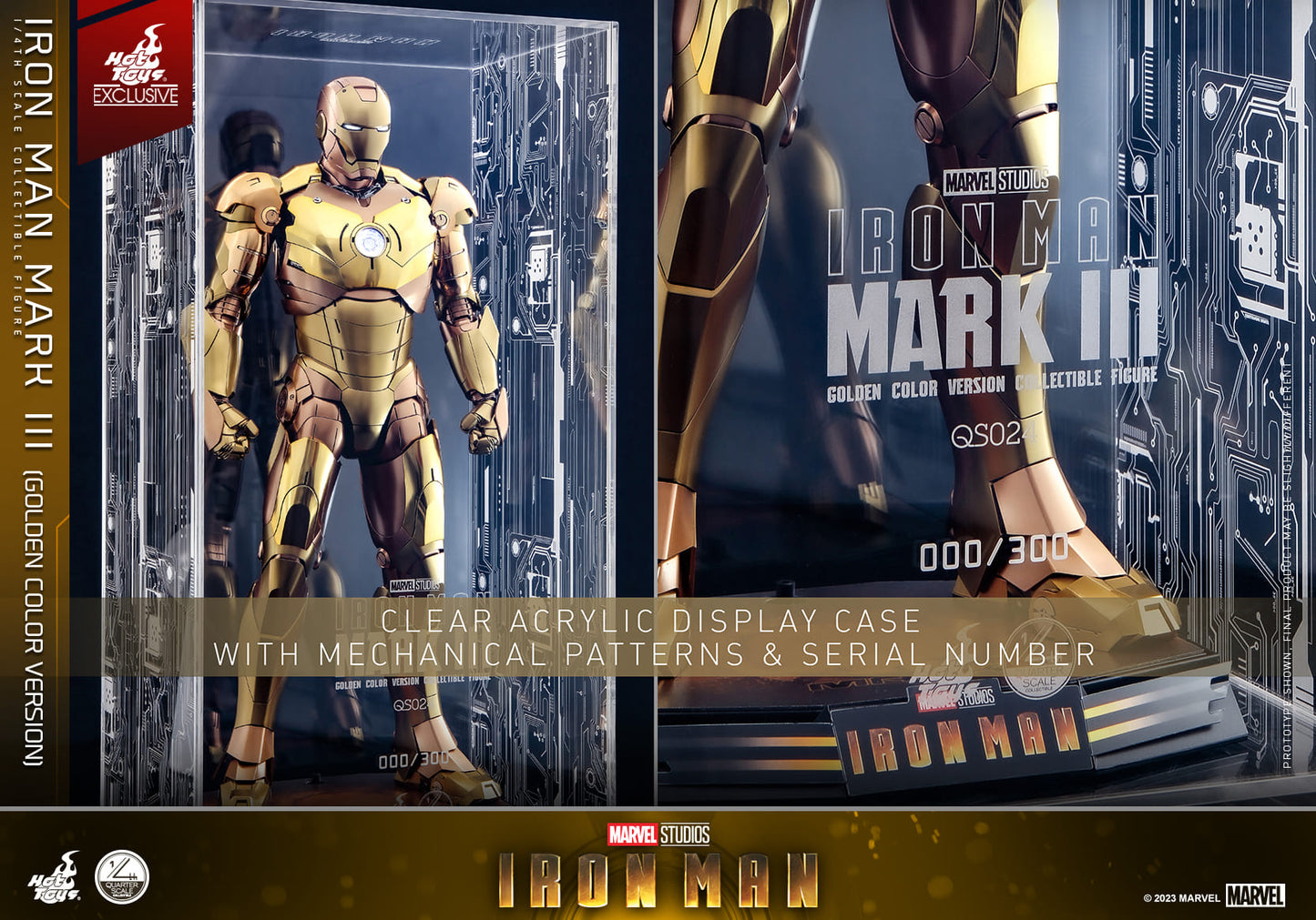 Hot Toys "Iron Man" - Iron Man Mark III (Golden Color Version) 1:4 Scale Collectible Figure (Worldwide 300PCS Limited) QS024