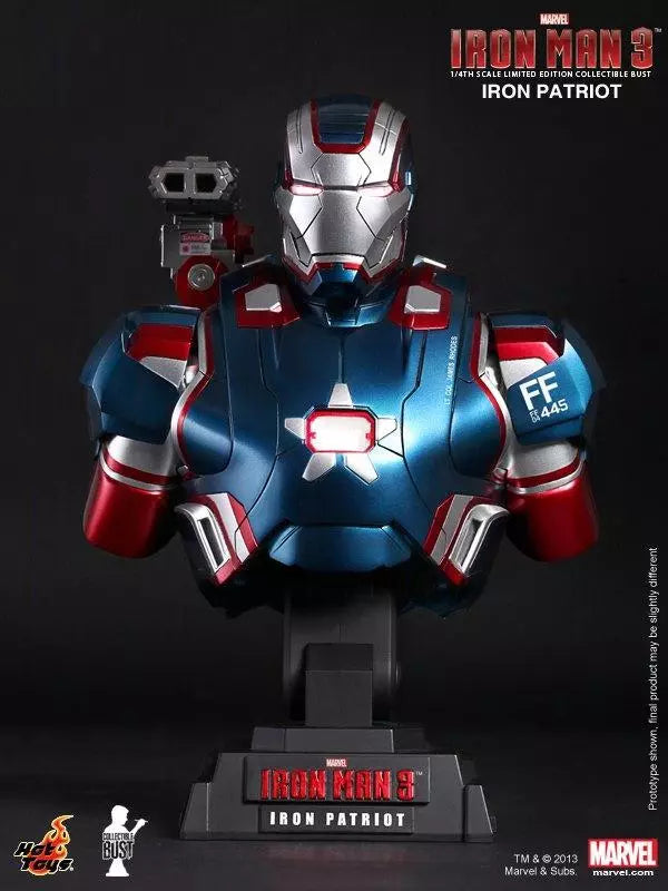 Hot Toys Iron Man 3 Iron Patriot 1/4th Scale Limited Edition Collectible Bust HTB12