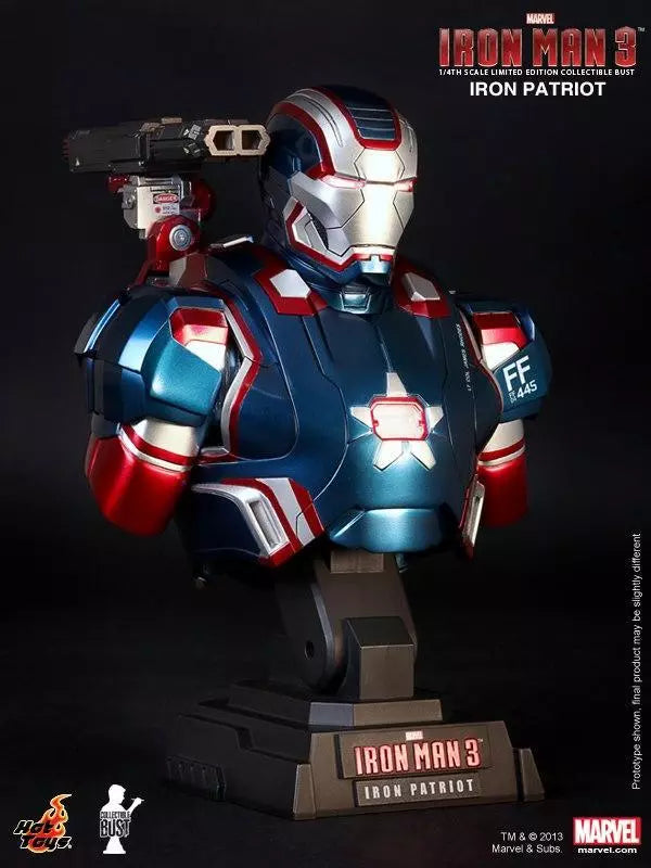 Hot Toys Iron Man 3 Iron Patriot 1/4th Scale Limited Edition Collectible Bust HTB12