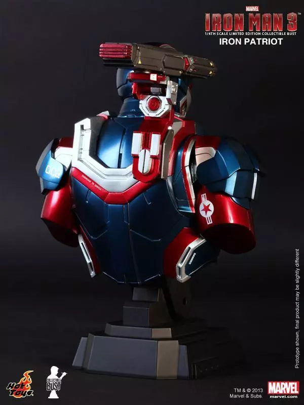 Hot Toys Iron Man 3 Iron Patriot 1/4th Scale Limited Edition Collectible Bust HTB12