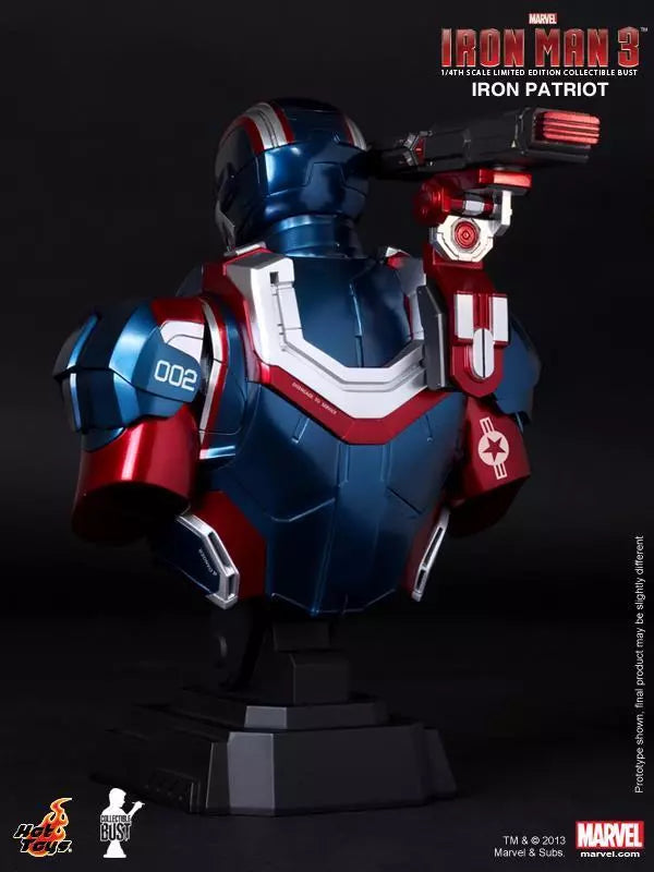 Hot Toys Iron Man 3 Iron Patriot 1/4th Scale Limited Edition Collectible Bust HTB12