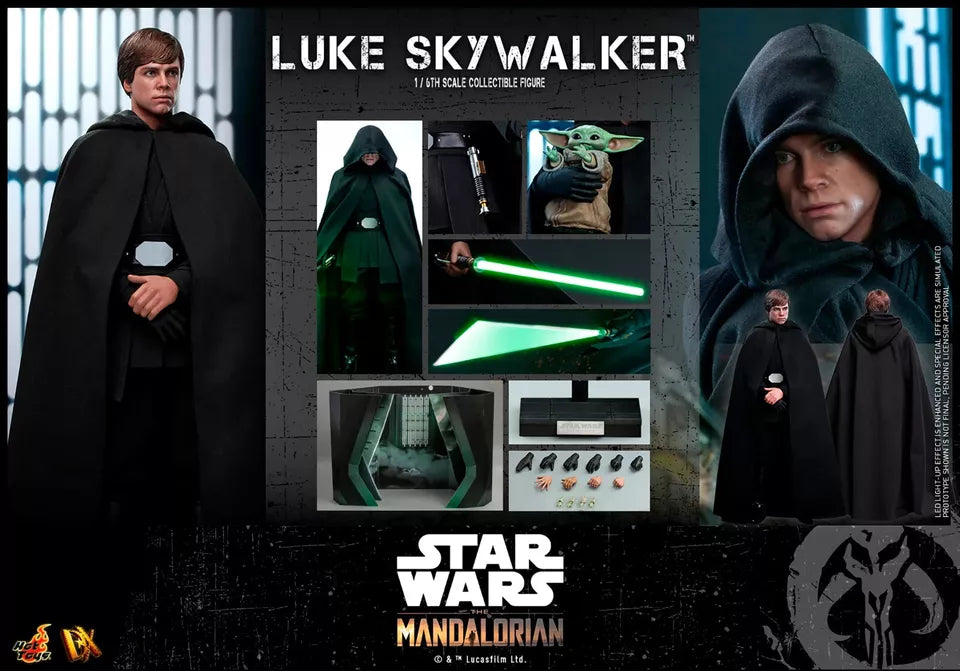 Hot Toys Star Wars: The Mandalorian - 1:6 Scale Luke Skywalker (Normal Edition) Collectible Figure DX22