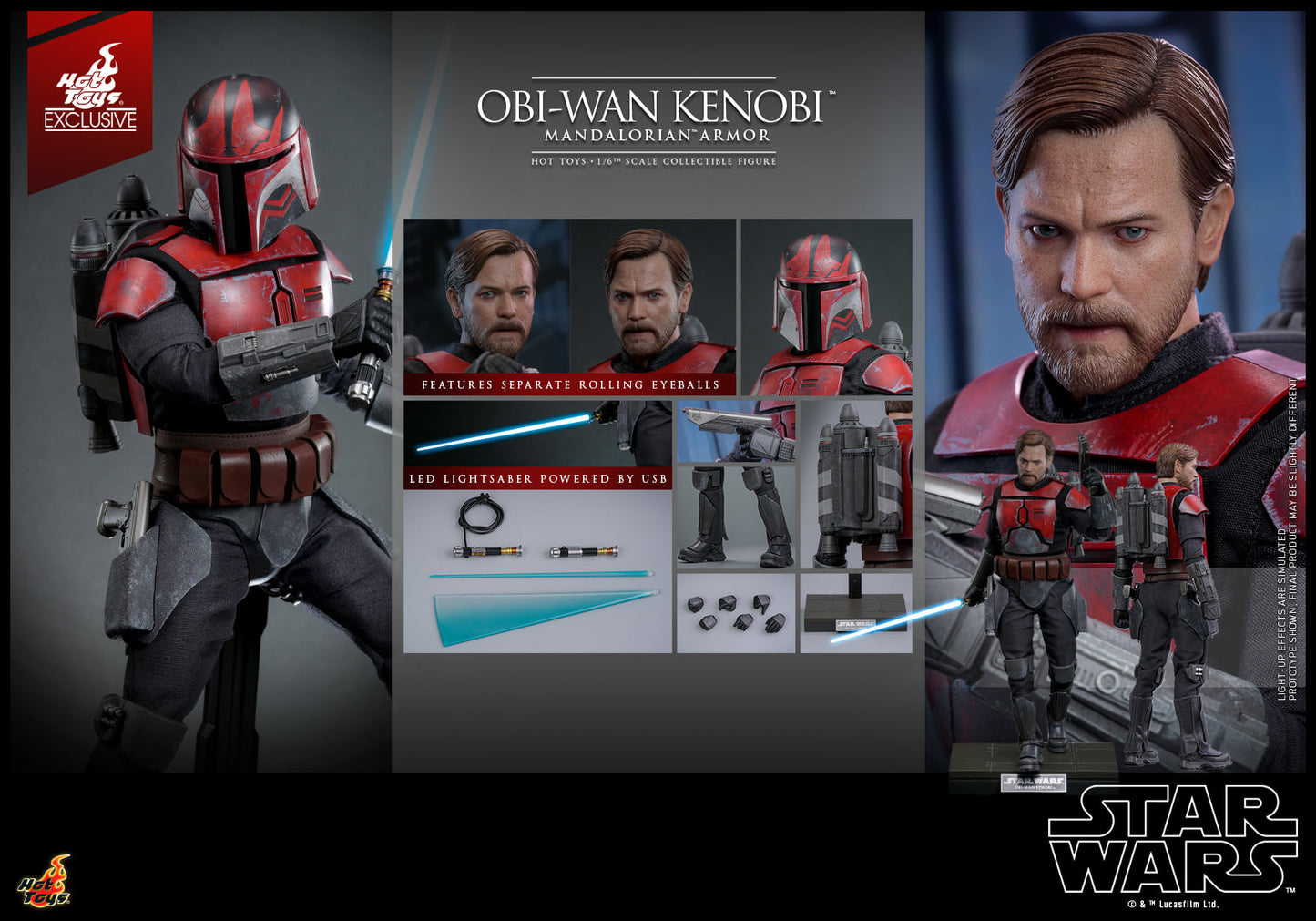 Hot Toys Star Wars: The Clone Wars™ Obi-wan Kenobi™ (Mandalorian™ Armor) 1:6 Scale Collectible Figure TMS126