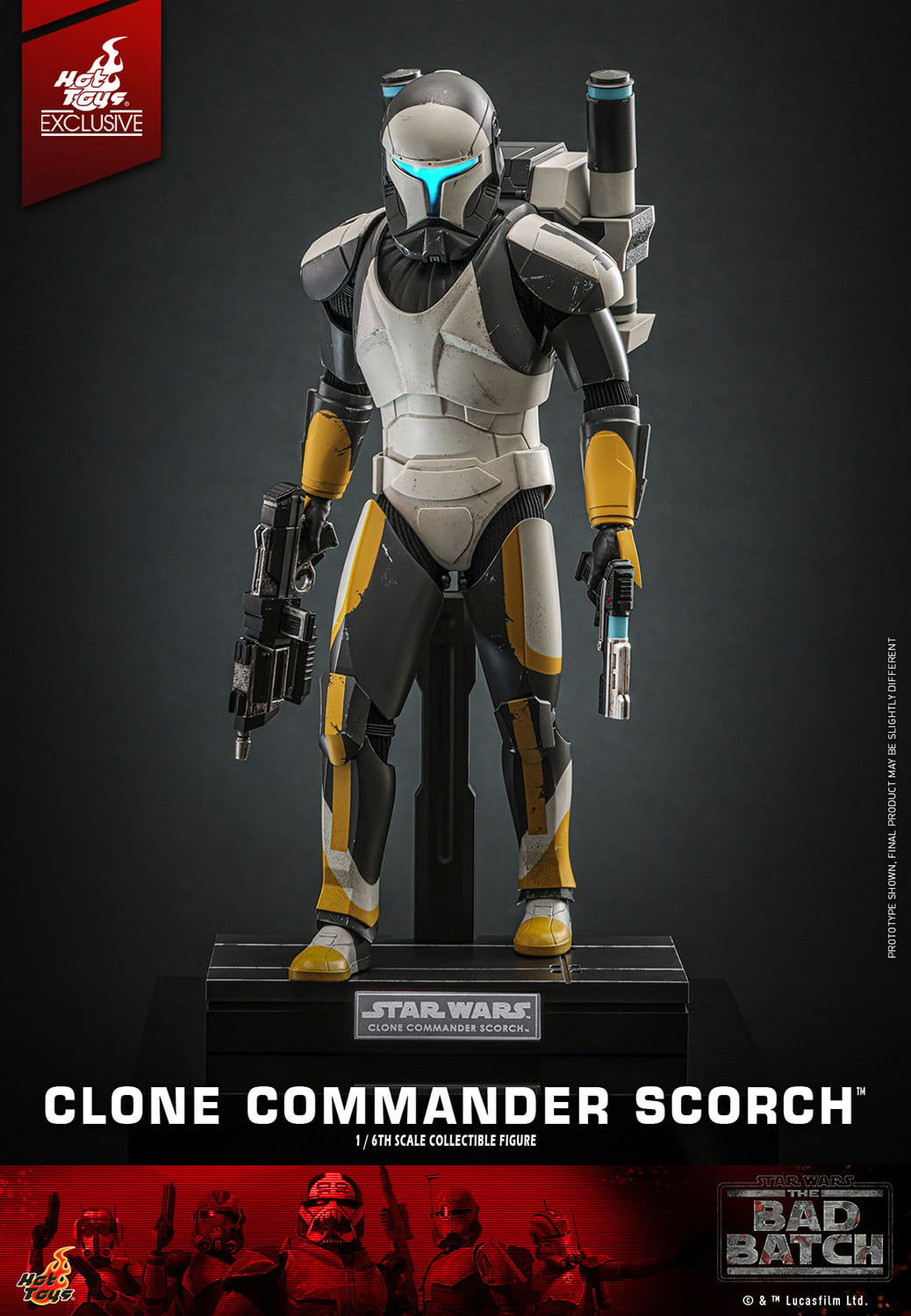 Hot Toys Star Wars: The Bad Batch™ Clone Commando Scorch™ Hot Toys Exclusive 1:6 Scale Collectible Figure TMS130