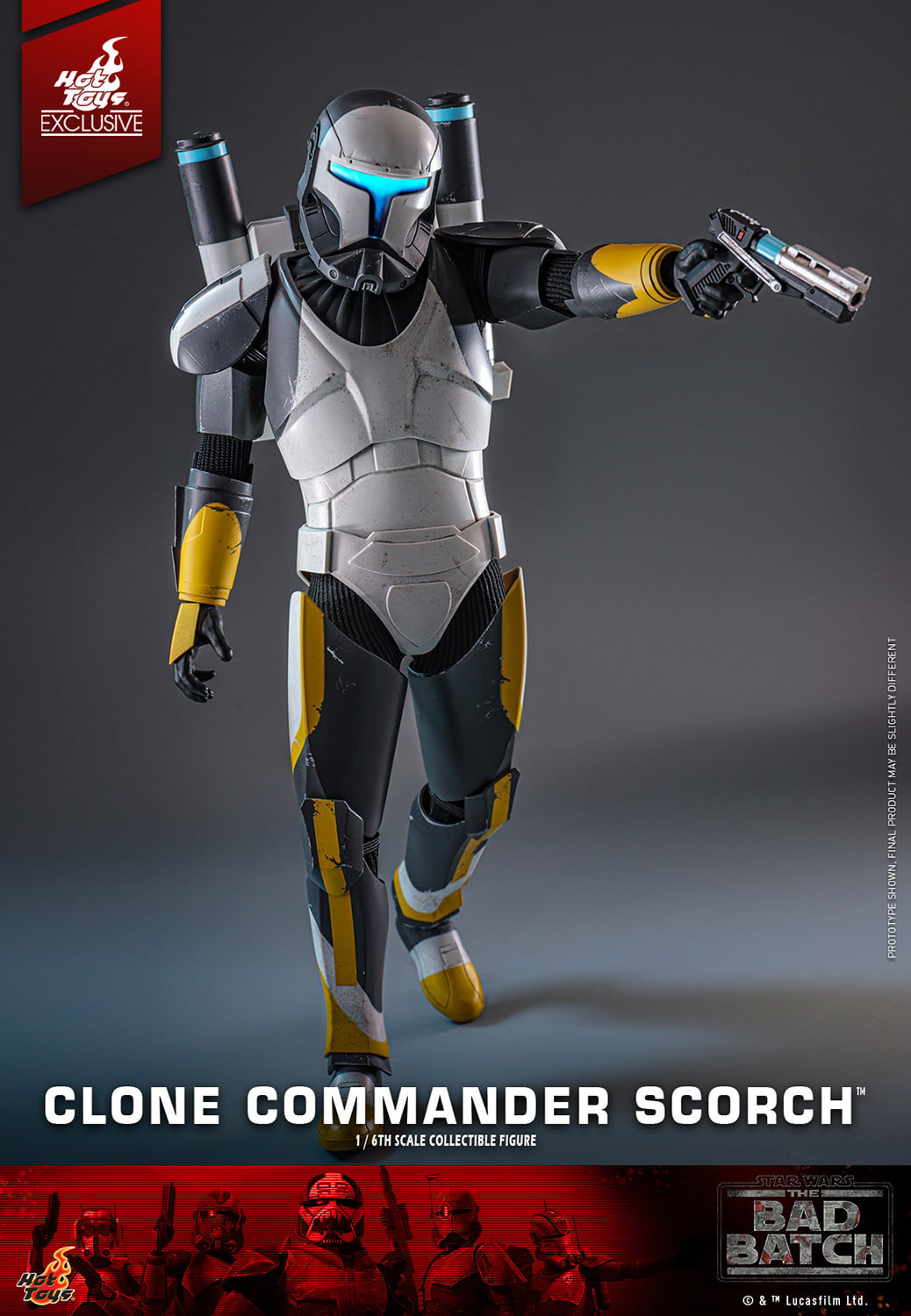 Hot Toys Star Wars: The Bad Batch™ Clone Commando Scorch™ Hot Toys Exclusive 1:6 Scale Collectible Figure TMS130