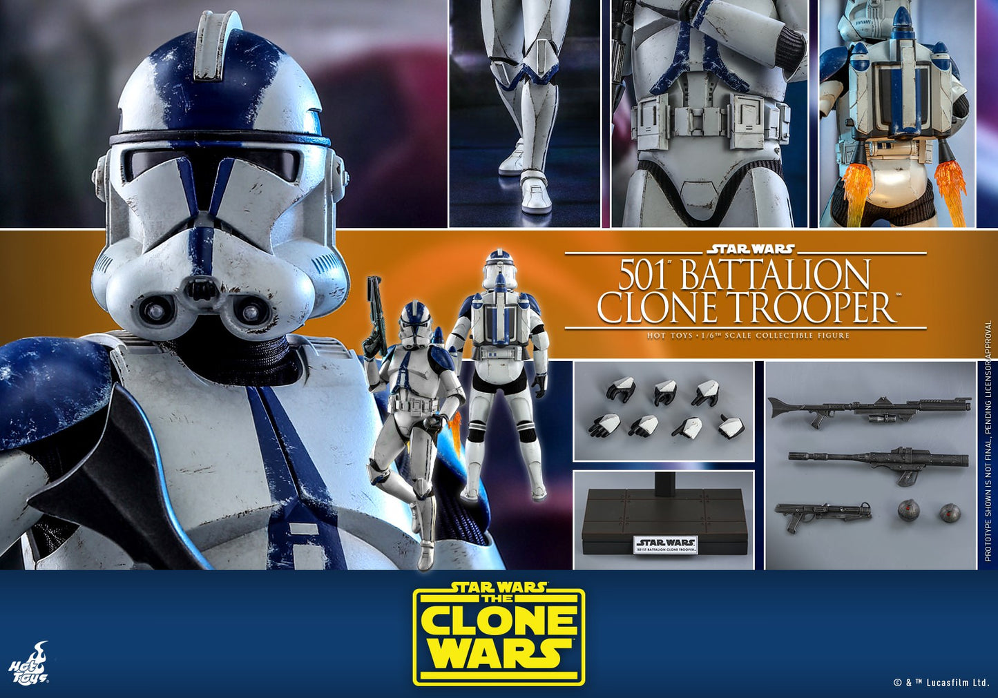 Hot Toys Star Wars: The Clone Wars™ -501st Battalion Clone Trooper™ (Regular Version) TMS022