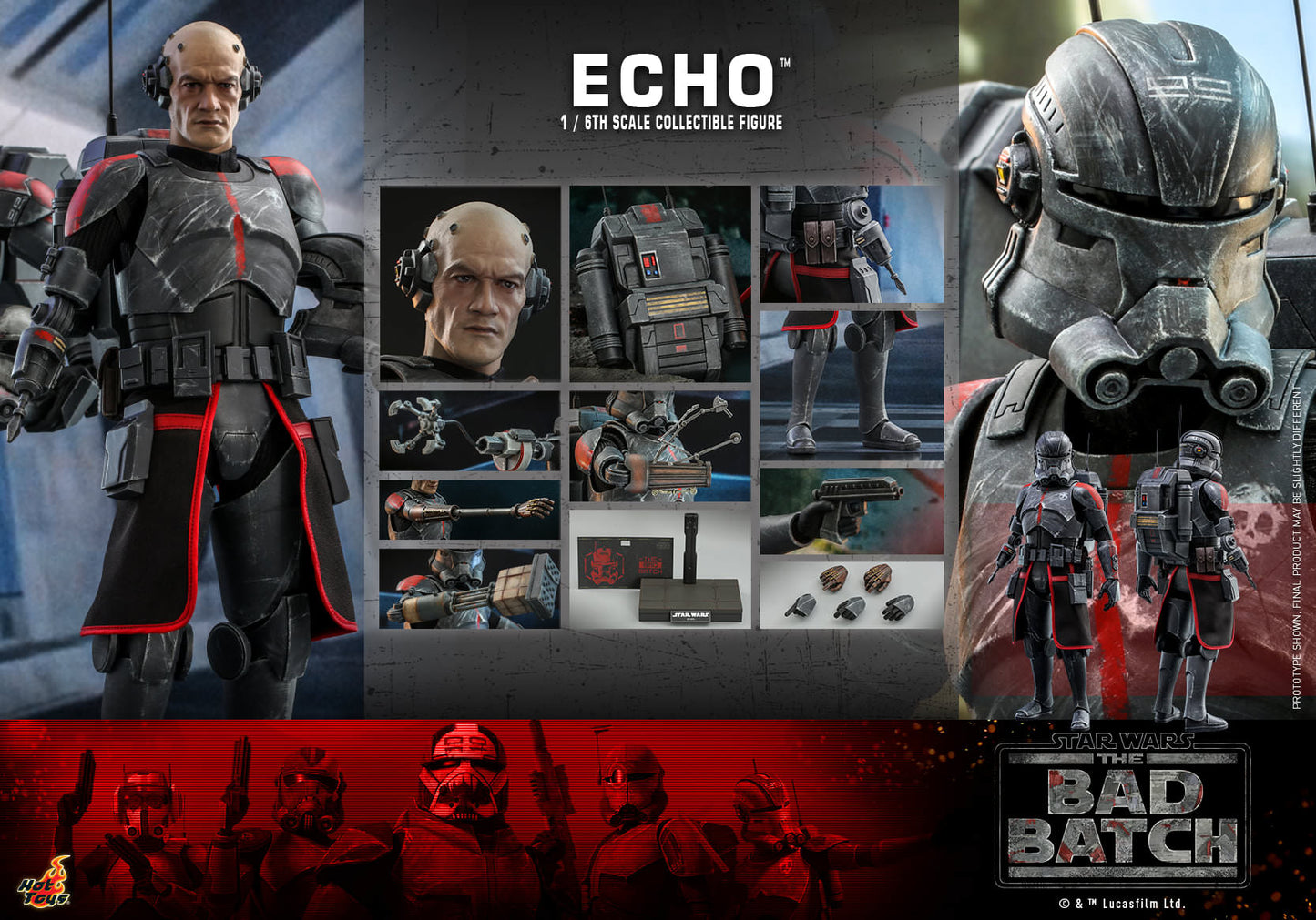 Hot Toys Star Wars: The Bad Batch™ - 1/6th scale Echo™ Collectible Figure TMS042