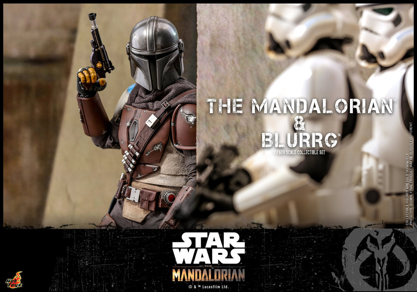 Hot Toys Star Wars: The Mandalorian™ - Mandalorian™ &amp; Blurrg™ 1:6 Scale Collectible Set TMS046