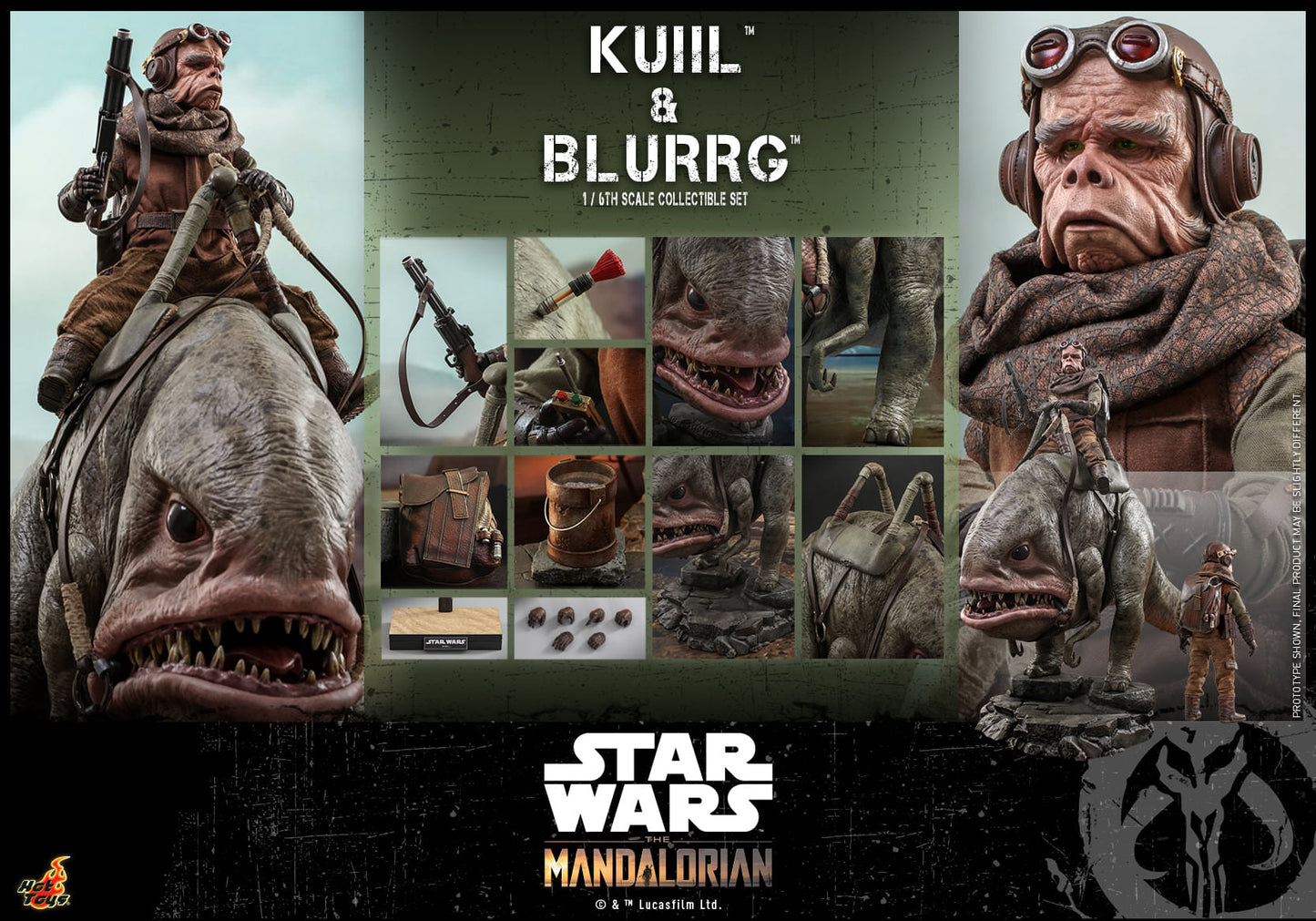 Hot Toys Star Wars: The Mandalorian™ - 1/6th scale Kuiil™ &amp; Blurrg™ Collectible Set TMS049