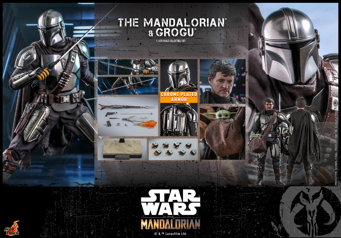 Hot Toys Star Wars: The Mandalorian™ - 1/6th scale The Mandalorian™ and Grogu™ Collectible Set TMS051