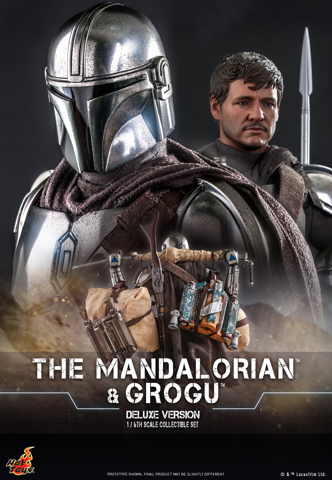 Hot Toys Star Wars: The Mandalorian™ - 1/6th scale The Mandalorian™ and Grogu™ Collectible Set (Deluxe Version) TMS052