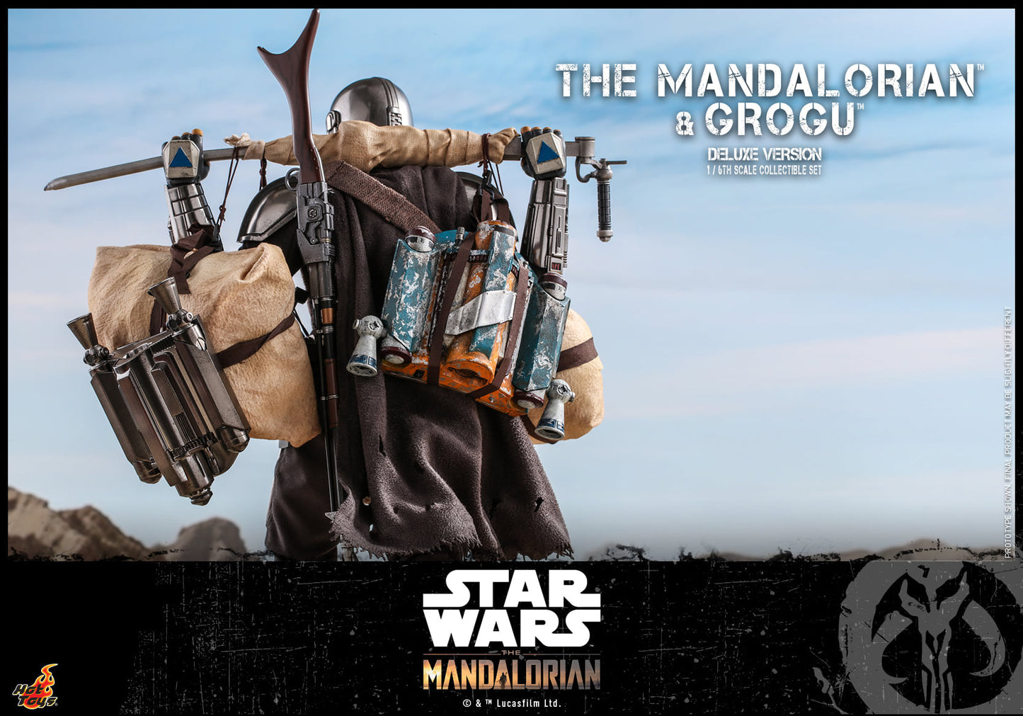 Hot Toys Star Wars: The Mandalorian™ - 1/6th scale The Mandalorian™ and Grogu™ Collectible Set (Deluxe Version) TMS052