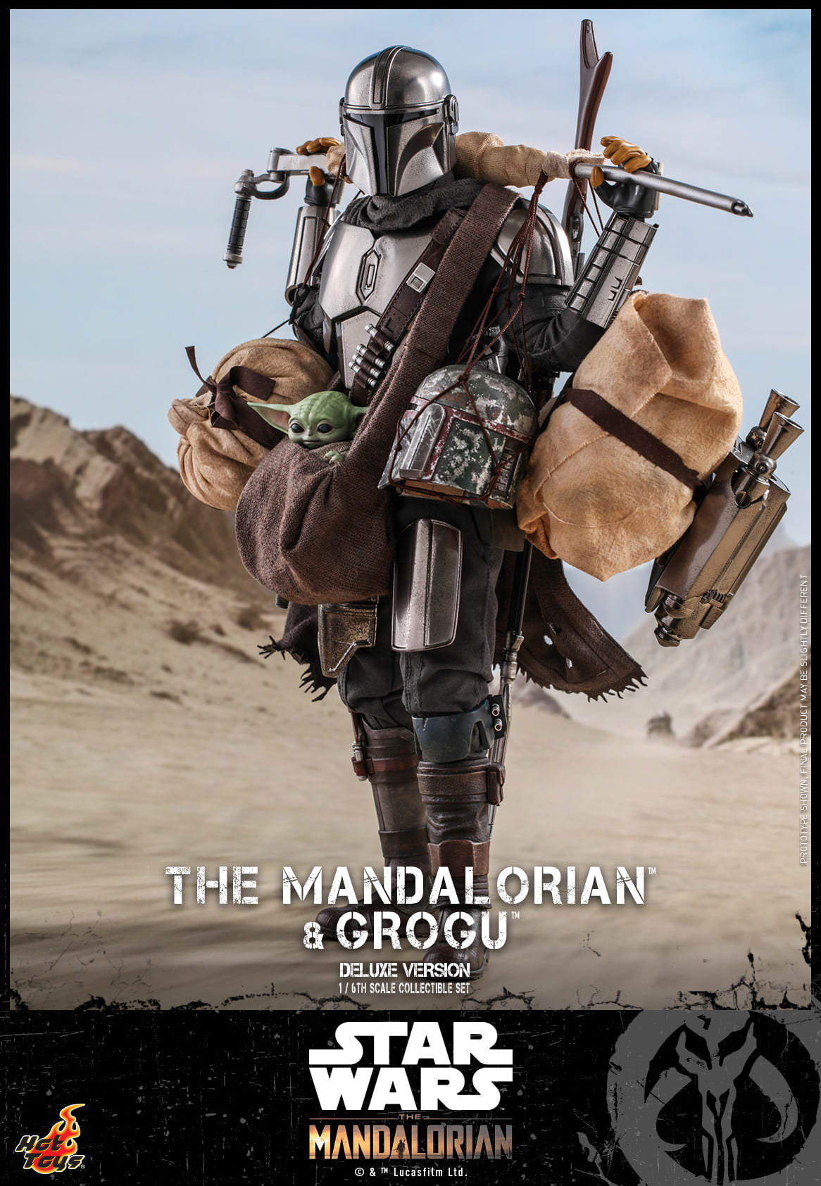 Hot Toys Star Wars: The Mandalorian™ - 1/6th scale The Mandalorian™ and Grogu™ Collectible Set (Deluxe Version) TMS052