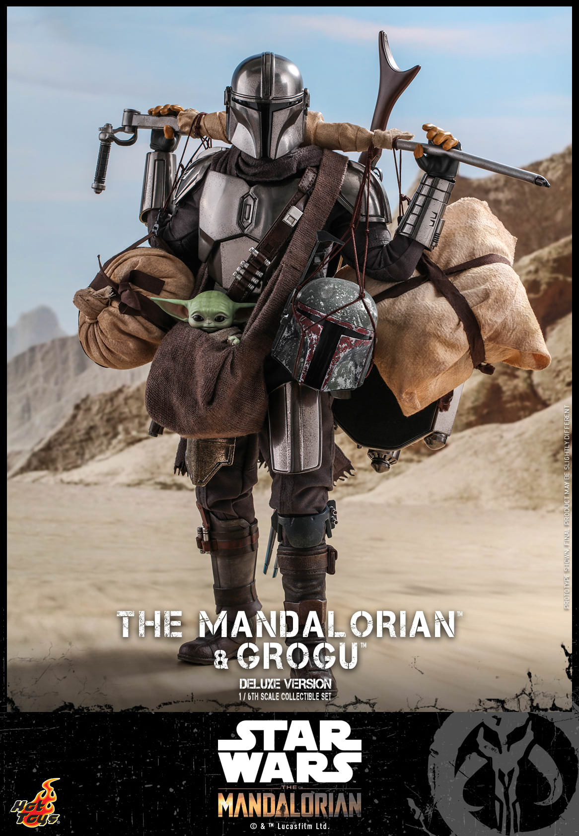 Hot Toys Star Wars: The Mandalorian™ - 1/6th scale The Mandalorian™ and Grogu™ Collectible Set (Deluxe Version) TMS052