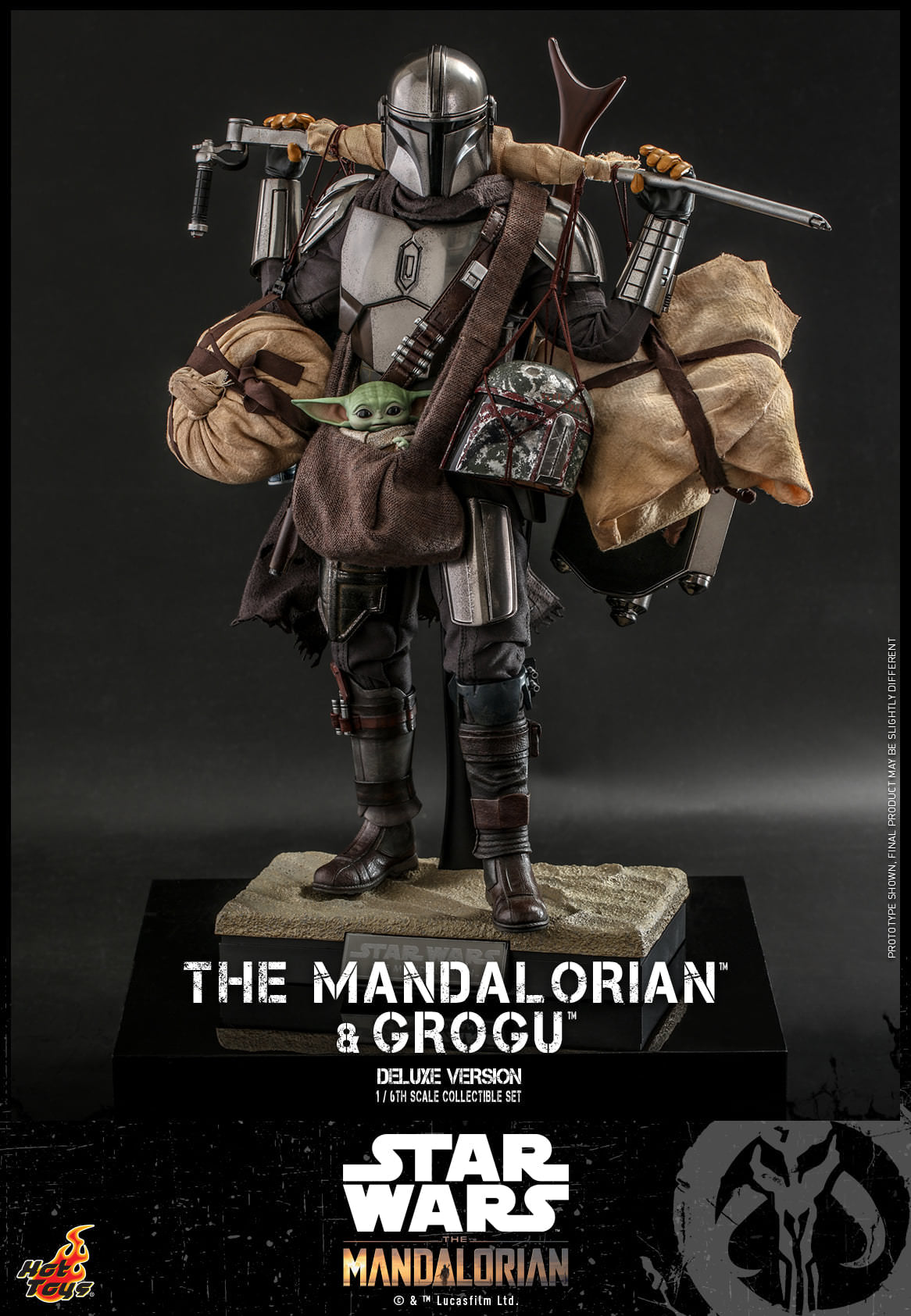 Hot Toys Star Wars: The Mandalorian™ - 1/6th scale The Mandalorian™ and Grogu™ Collectible Set (Deluxe Version) TMS052