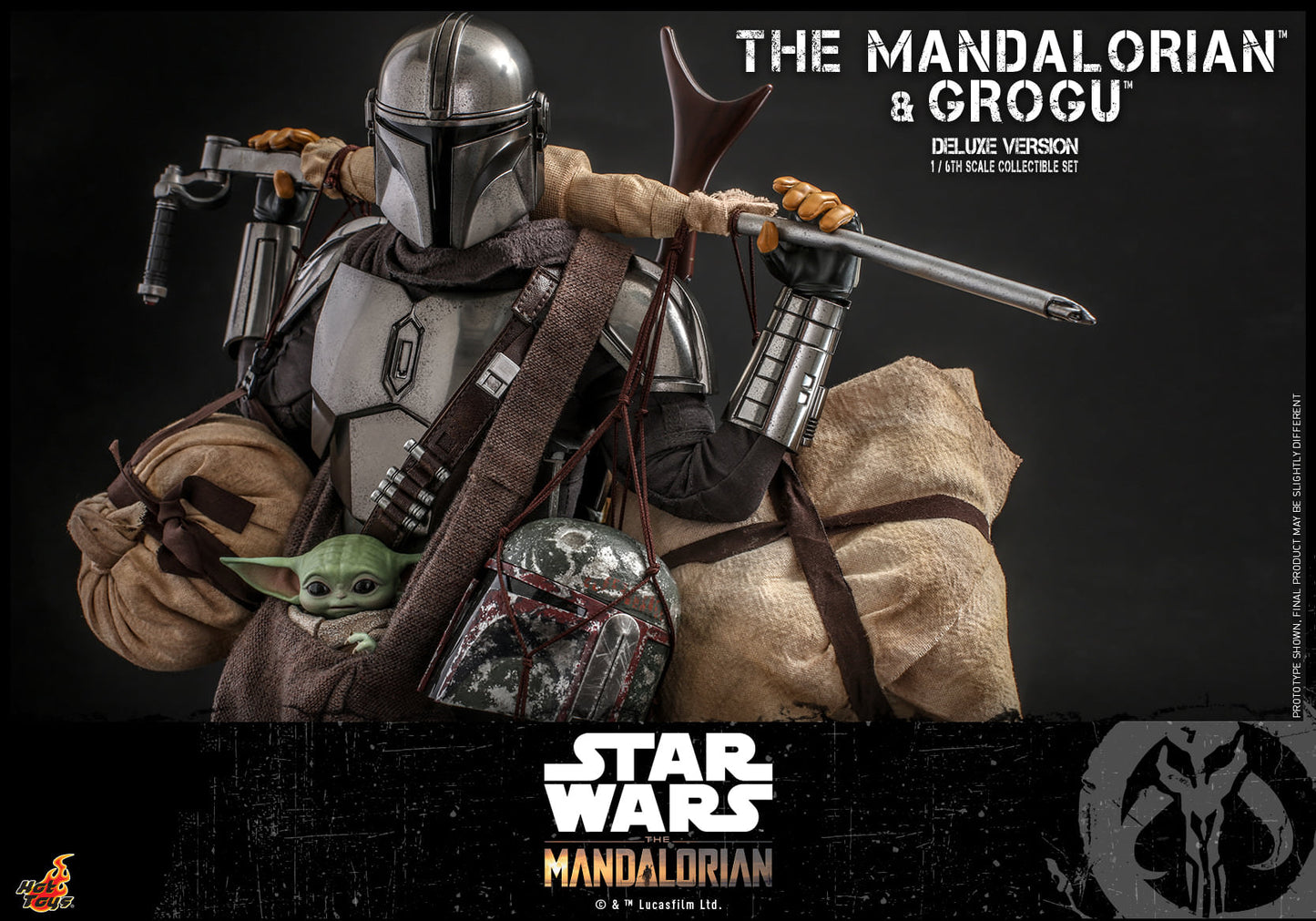 Hot Toys Star Wars: The Mandalorian™ - 1/6th scale The Mandalorian™ and Grogu™ Collectible Set (Deluxe Version) TMS052