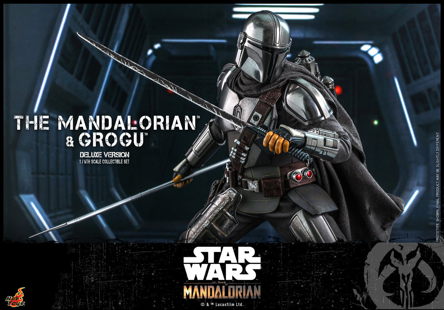 Hot Toys Star Wars: The Mandalorian™ - 1/6th scale The Mandalorian™ and Grogu™ Collectible Set (Deluxe Version) TMS052