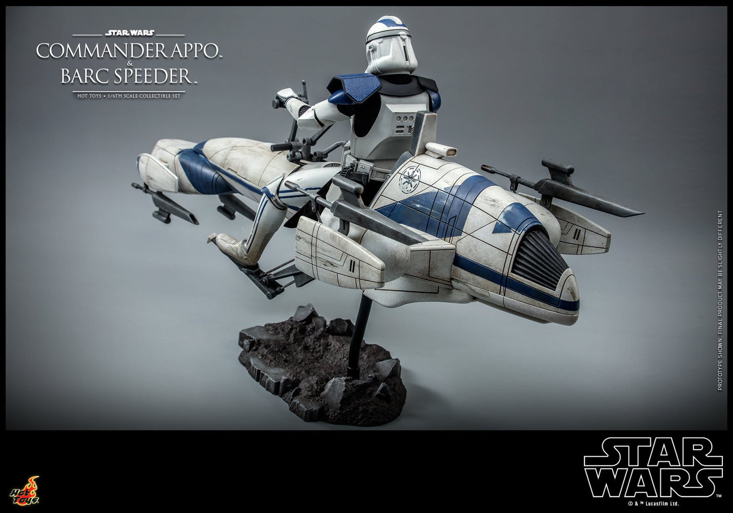 Hot Toys Star Wars: The Clone Wars™ - 1/6th scale Commander Appo™ and BARC Speeder™ Collectible Set TMS076