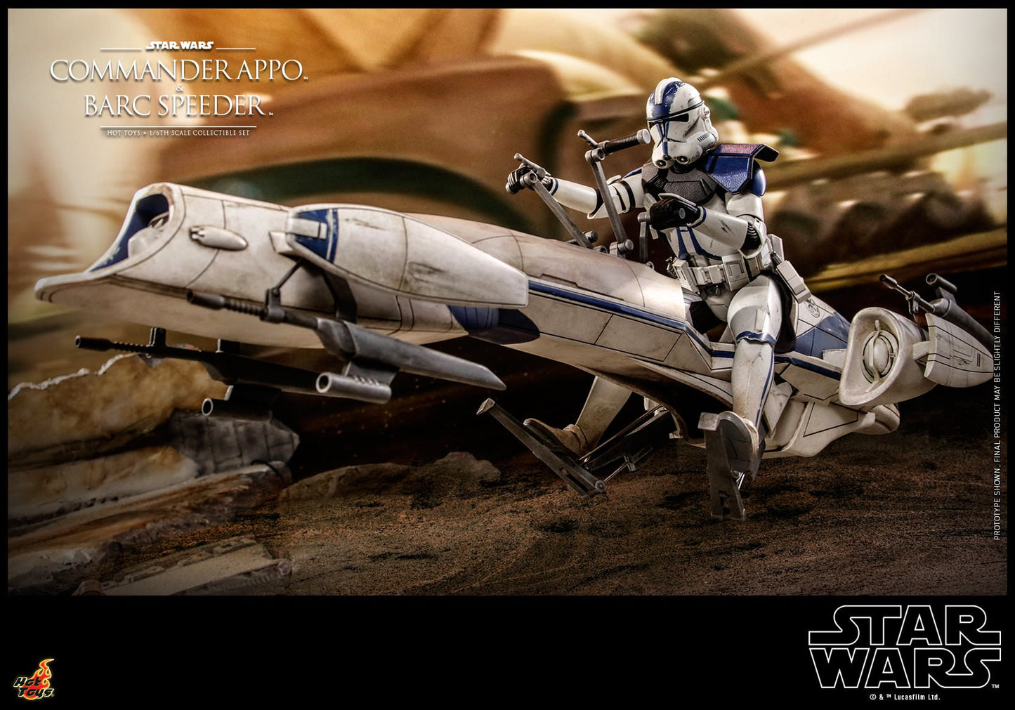 Hot Toys Star Wars: The Clone Wars™ - 1/6th scale Commander Appo™ and BARC Speeder™ Collectible Set TMS076