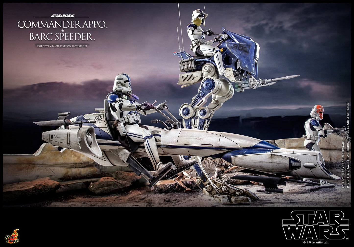 Hot Toys Star Wars: The Clone Wars™ - 1/6th scale Commander Appo™ and BARC Speeder™ Collectible Set TMS076