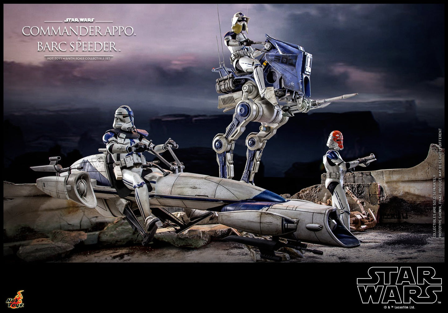 Hot Toys Star Wars: The Clone Wars™ - 1/6th scale Commander Appo™ and BARC Speeder™ Collectible Set TMS076