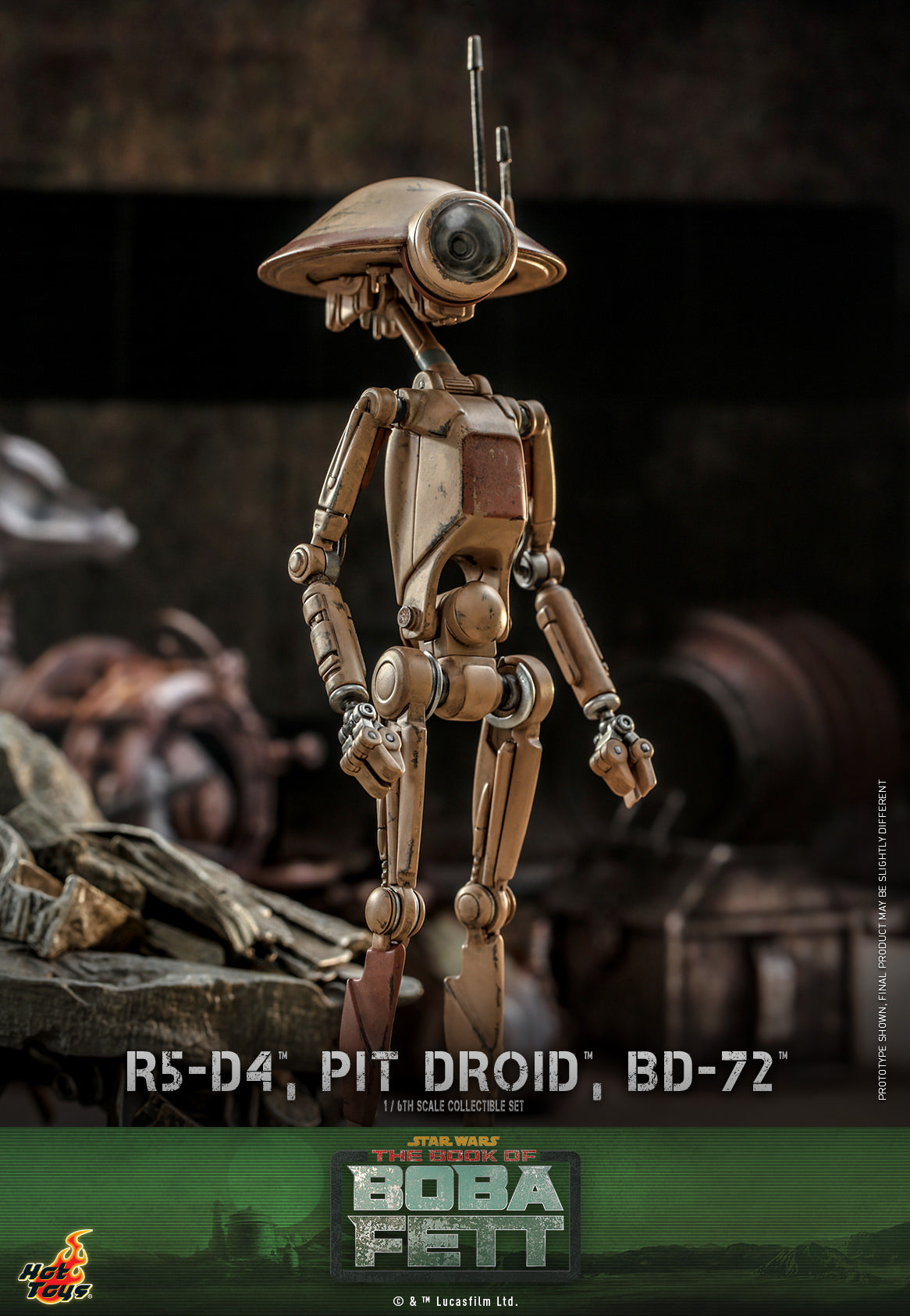 Hot Toys Star Wars: The Book Of Boba Fett™ R5-D4™, Pit Droid™, BD-72™ 1:6 Scale Collectible Set TMS086