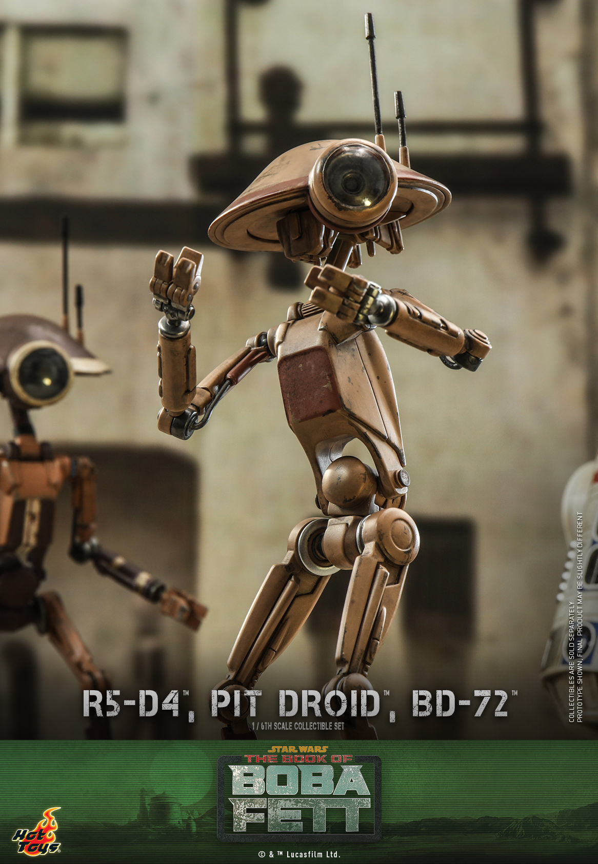 Hot Toys Star Wars: The Book Of Boba Fett™ R5-D4™, Pit Droid™, BD-72™ 1:6 Scale Collectible Set TMS086