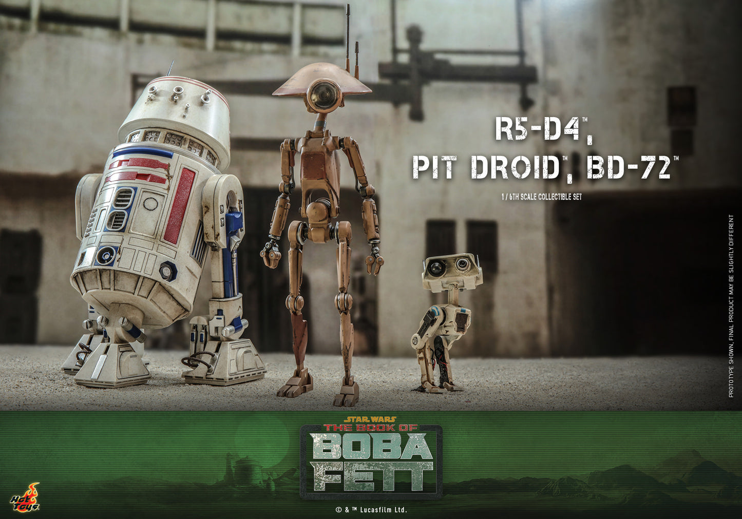 Hot Toys Star Wars: The Book Of Boba Fett™ R5-D4™, Pit Droid™, BD-72™ 1:6 Scale Collectible Set TMS086