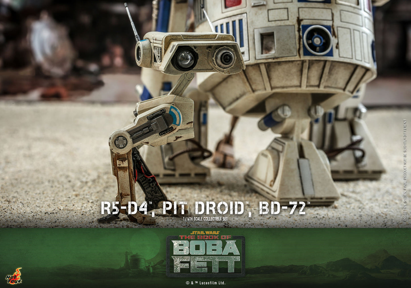 Hot Toys Star Wars: The Book Of Boba Fett™ R5-D4™, Pit Droid™, BD-72™ 1:6 Scale Collectible Set TMS086