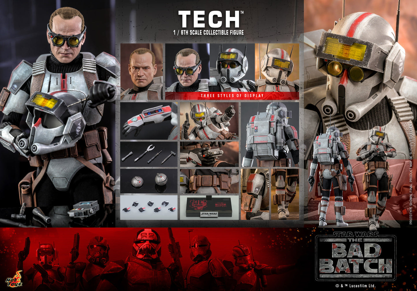 Hot Toys Star Wars: The Bad Batch™ Tech™ 1:6 Scale Collectible Figure TMS098