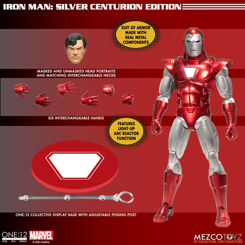 Mezco Toyz One:12 Collective Iron Man: Silver Centurion