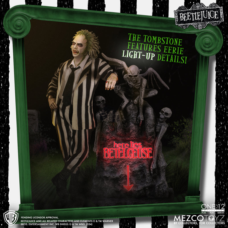 Mezco Toyz Beetlejuice - Deluxe Edition 1:12 Scale Collectible Figure 72502