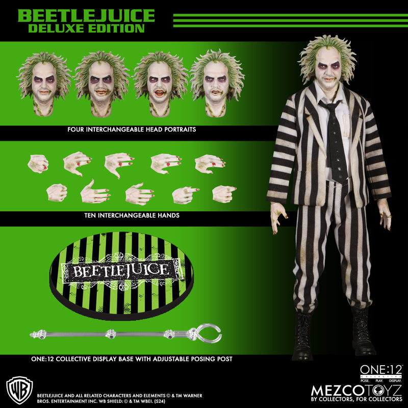 Mezco Toyz Beetlejuice - Deluxe Edition 1:12 Scale Collectible Figure 72502